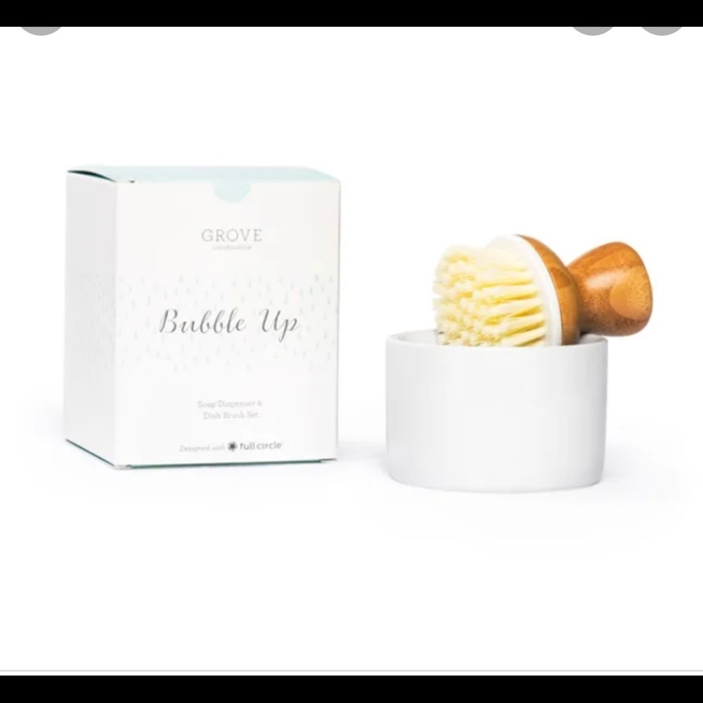 Grove Bubble Up White Dispenser & Brush